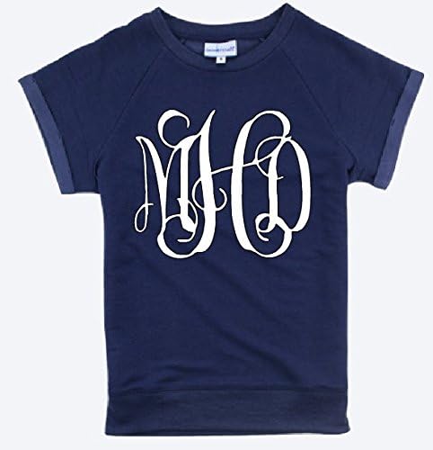 Boxercraft Women's Sweetheart Sweatshirt Personalized MONOGRAMMED Navy