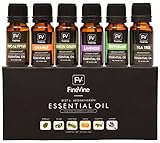 Aromatherapy Top 6 Essential Oils Gift Set - 100% Pure Premium Therapeutic Grade - Lavender, Tea Tree, Eucalyptus, Lemongrass, Orange, Peppermint 10ml.