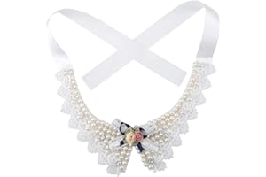 SHEENS Pet Beautiful Pearl Necklace, Teddy Adjustable Bow Tie with Pearl Dogs Neck Collar Wedding Party Pets Headwear for Pets Cats Dogs Puppy Kitty Kitten