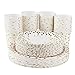 ALINK 150PCS Gold and White Disposable Paper Plates Cups Set, 50 Dinner Plates, 50 Salad/Dessert Plates, 50 9 oz Cups for Birthday Party, Wedding, Thanksgiving, Christmas, Bridal/Baby Shower Holiday