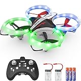 KO-ON Drone for Kids and Beginners RC Helicopter Quadcopter with LED Lights, Altitude Hold, Headless Mode, 3D Flips, One Key Take Off/Landing and Extra Batteries Toys for Boys and Girls