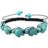 Comelyjewel Premium Quality Bohemian Turquoise Turtle Bracelet Hand Knit Bracelet for Women