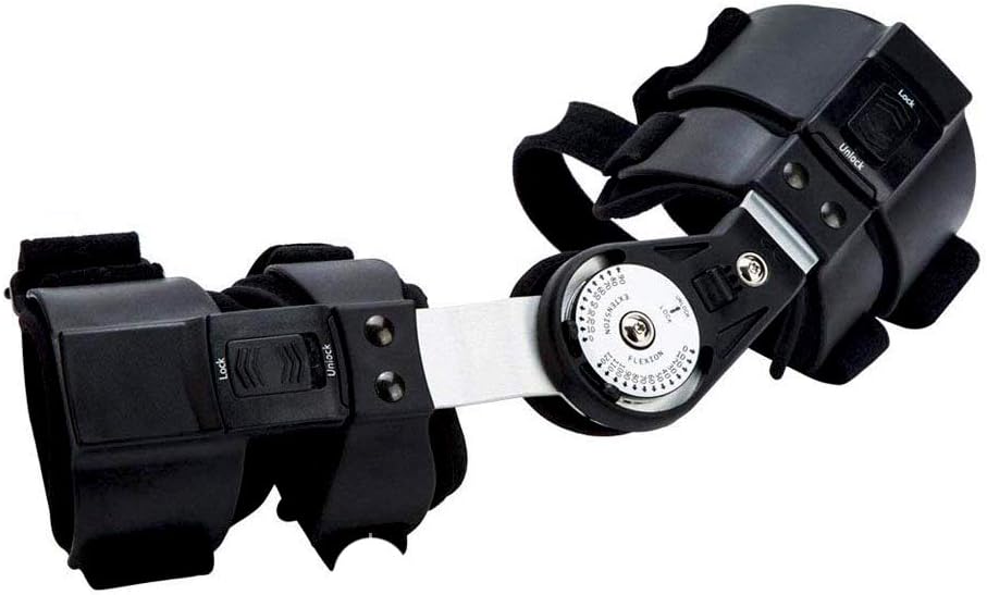 Hinged ROM Elbow Brace, Adjustable Post Op Elbow Brace with Strap for Support Post Op Injury Recovery (Right)