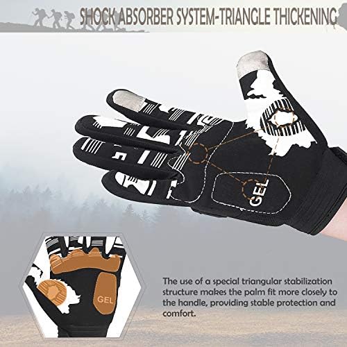 Pair of black biking gloves with reinforced padding on the palms for sports activities.