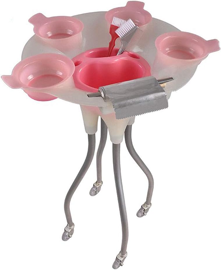 HORV Salon Trolley with Hair Color Dyes Bowls Beauty Hairdresser Tray Portable Utility Cart SPA Storage Hair Accessory Holder 4 Wheels: Home & Kitchen