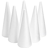 Bright Creations Foam Cones for Crafts - Foam Tree Forms for Flower Arrangements & DIY Art Projects - 3.8 x 9.5 in, White, Pack of 6