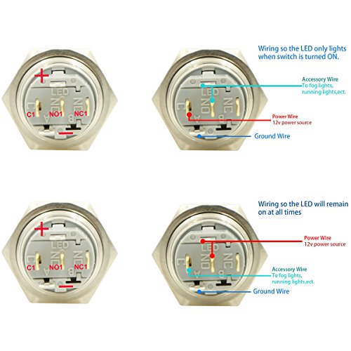 Splash Resistant 16mm Power Push Button On  Off Latching