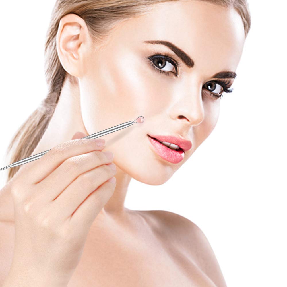 BESTOPE Blackhead Remover Upgraded 6-in-1 Pimple Comedone Extractor Tool Acne Removal Kit - Treatment for Blemish, Whitehead Popping, Zit Removing for Risk Free Nose Face Skin - Silver: Beauty