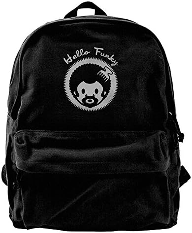 Hello Funky Unisex Water Resistant School Rucksack Travel Backpack,Double Headed Zipper Design Anti-Theft Reinforced,Fits Up To Laptop And Notebook Under 14-Inch,Black