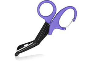 GRICARE Trauma Shears Medical Scissors with Carabiner, 7.5" Bandage Nursing Scissors, Premium Fluoride-Coated Surgical Scissors for Nurses, Doctors, Nursing Students, First Aid, EMT and EMS Purple