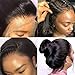 Muokass 4x4 Lace Front Wigs Straight Hair Brazilian Virgin Human Hair Lace Closure Wigs For Black Women 150% Density Pre Plucked With Elastic Bands Natural Color (24 inch, straight wig)