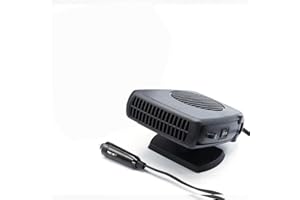 HRYYDS 12v 200W Car Heater, Portable Car Heater and Defroster, Windshield Defogger, 12 Volt Car Heater That Plugs Into Cigarette Lighter, Calenton para Carro, 360° Rotation (Black)