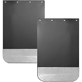 BST BSSP Pair Universal Mud Flaps w/Stainless Steel Plates for Semi-Truck Trailer Truck, 24x36 Splash Guard with Heavy Duty Mud Flap Weights Bottom Chrome for Peterbilt Kenworth Volvo (24in x 36in)
