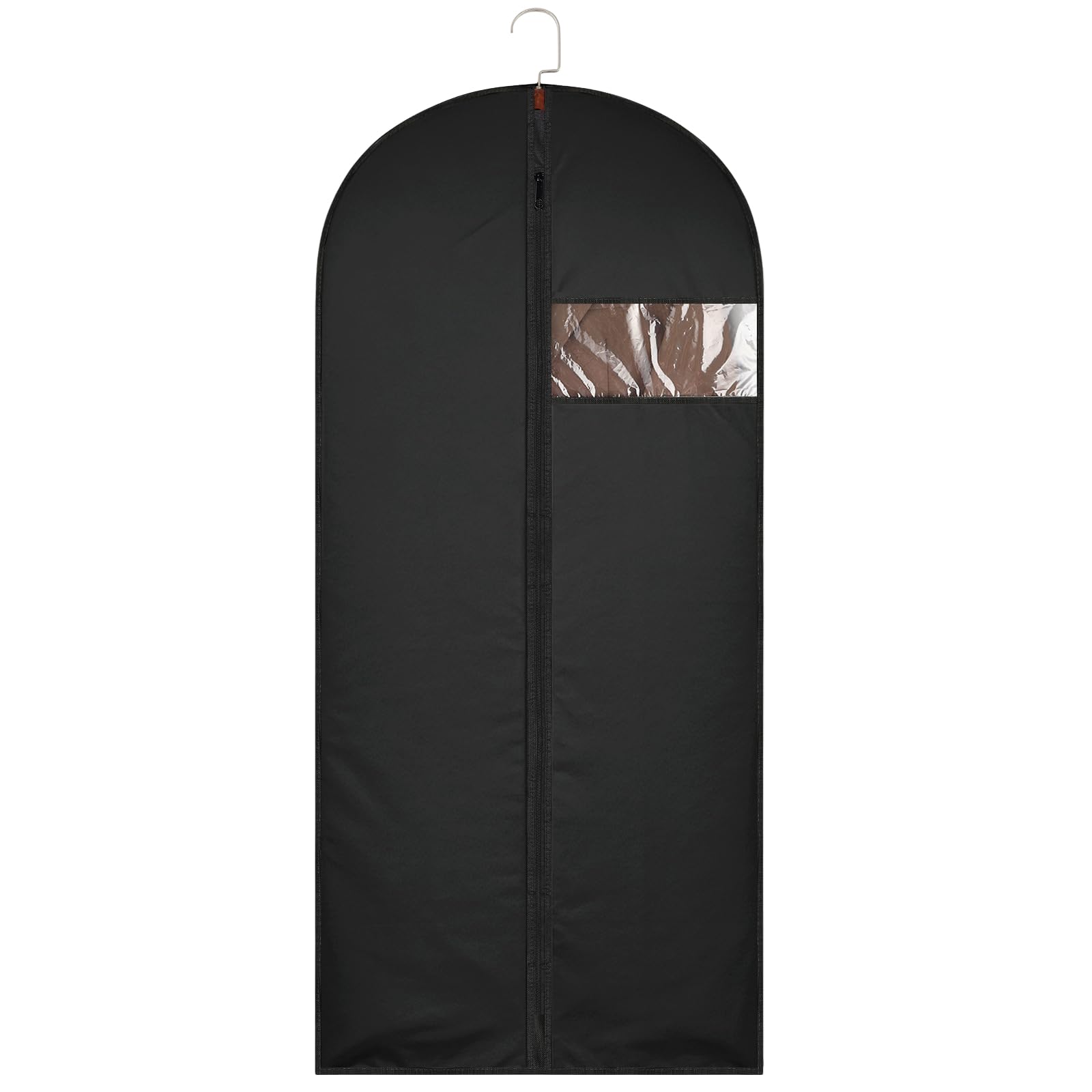 Photo 1 of 62-Inch Garment Bags Covers,Hanging Clothes Bag, Suit Cover Bags with Clear Window for Hanging Closet Clothes Storage and Travel (Black)