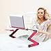 Laptop Stand for Bed and Sofa, Cozy Portable Lap Desk Adjustable Laptop Table Stand Up/Sitting with Dual CPU Cooling Fans and Mouse Pad (Rose Red)thumb 4