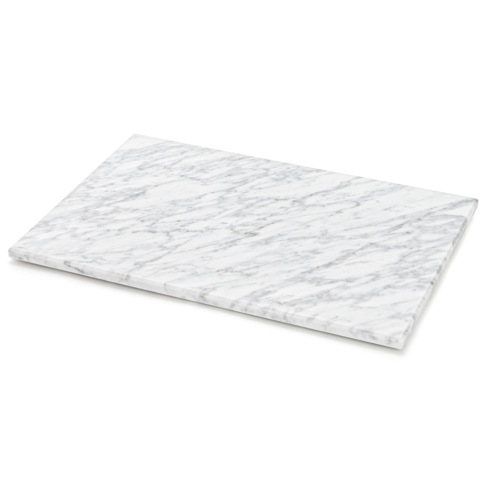 Photo 1 of Hiceeden 8 x 12 Inches Marble Cutting Board, Stone Cutting Board with Non-Slip Feet for Kitchen Countertop, Rectangular Serving Slab for Charcuterie, Cheese, Pastry, Scratch & Heat Resistant, White