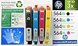 HP 564XL Printer Inkjet Cartridges Set of 4 (Black, Cyan, Magenta & Yellow) Color Printing Ink Photosmart Deskjet Inkjet Copy