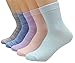 Womens 5 Pairs Comfort Cotton Ankle Crew Casual Socks #Wz-002 (Long)