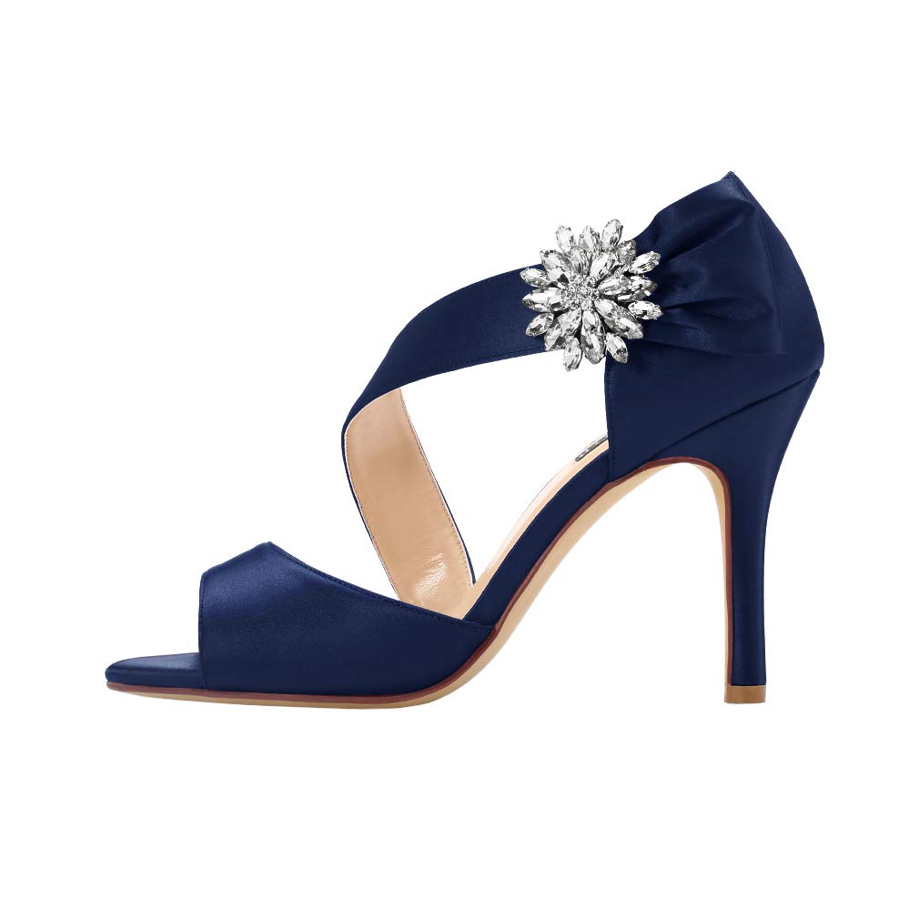 ERIJUNOR High Heel Party Sandals For Woman Open Toe Stiletto Bow Shoes Wedding Evening Dress Shoes for Dancing - Image 4