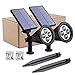 Solar Spotlights, Roleadro 2-in-1 Watwerproof 4 LED Adjustable Wall / Landscape Solar Lights Outdoor Wireless Security Lighting Auto On/Off for Patio Yard Garden Lawn (2 Pack)