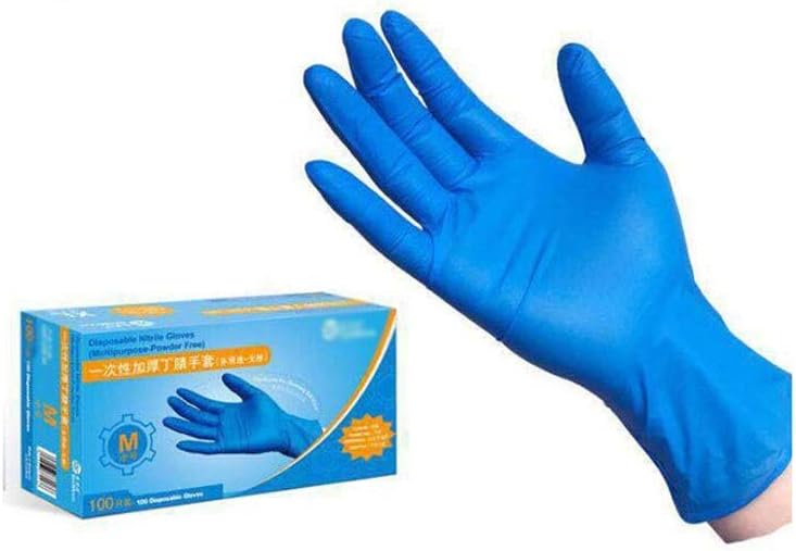 HongTeng Disposable Nitrile Gloves, Powder-free, Universal Left and Right Hand, Multi-function, 100 Pcs/Box, 50 Pairs (Size : L)