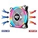 Aigo Halo LED Ring Fan 120mm Silent Sleeve Bearing PC CPU Cooling Neon Quite Clear Case Fan Mod 4 Pin/3 Pin for Computer Cases CPU Coolers and Radiators