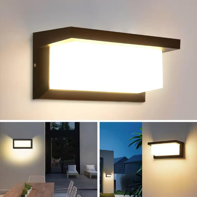 XZM Outdoor Wall Lights, LED wall light 12W Sconce Ip65 Waterproof 3000K Warm White Outdoor Light Fixtures Wall Mount Outside Lights for House Garden Front Bathroom Garage