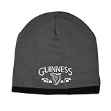 Guinness Beanie Hat with Silver Logo and Black Trim, Grey Colour