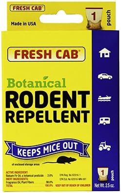 Fresh Cab FCCS12 2.5 oz Non-Toxic Botanical Mice / Rodent Repellent Pouch - Quantity 24