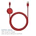 Native Union Night Cable - 10ft Ultra-Strong Reinforced [Apple MFi Certified] Lightning to USB Charging Cable with Weighted Knot for iPhone/iPad (Red)
