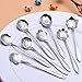 Creative Coffee Scoops and Spoons Set - 8 Different Patterns, Stainless Steel for Tea, Cake, Sugar, Dessert, Ice Cream, Seasoning or Spice - Silver
