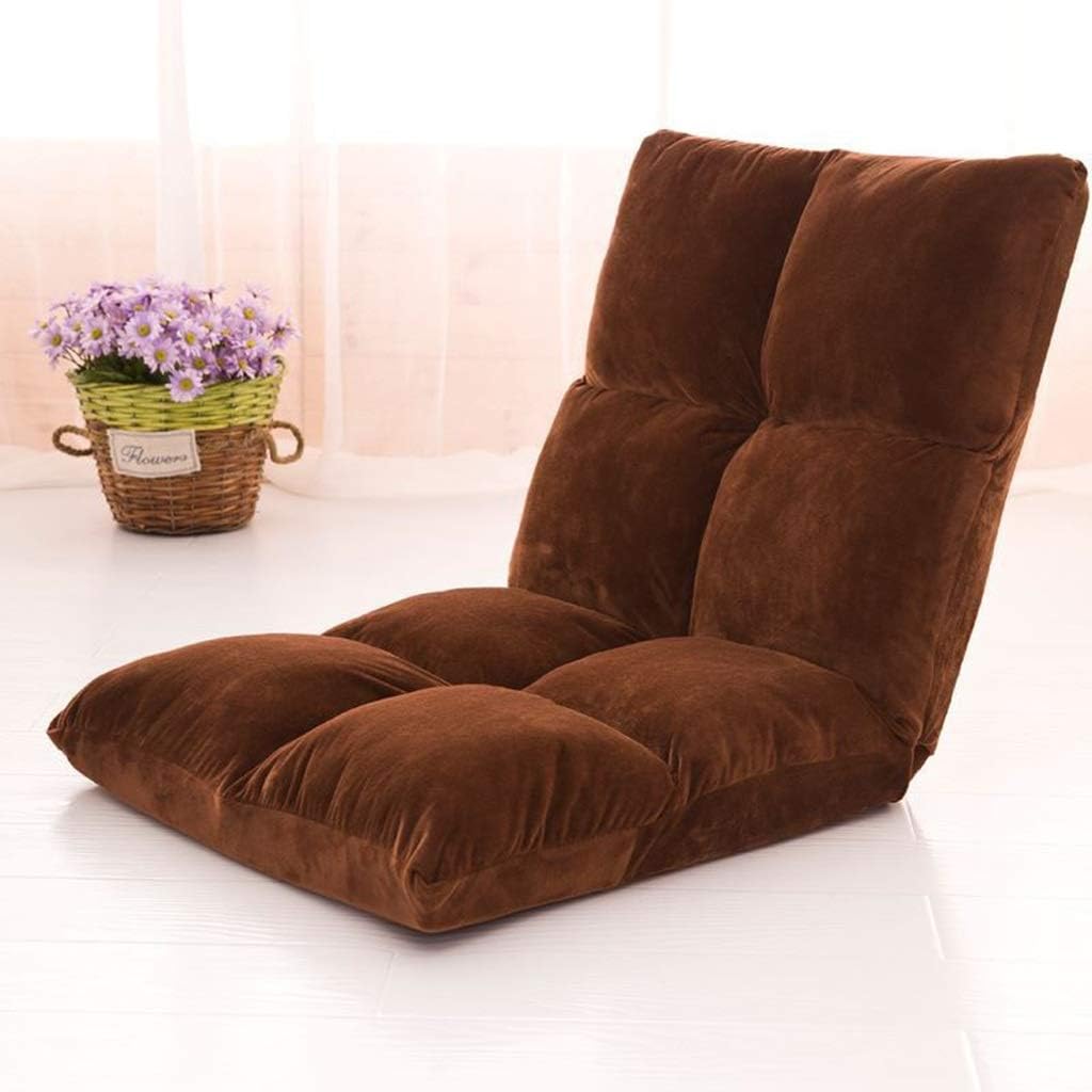 XHCsoft Asiento de Piso Negro con Respaldo Ajustable, Silla Plegable