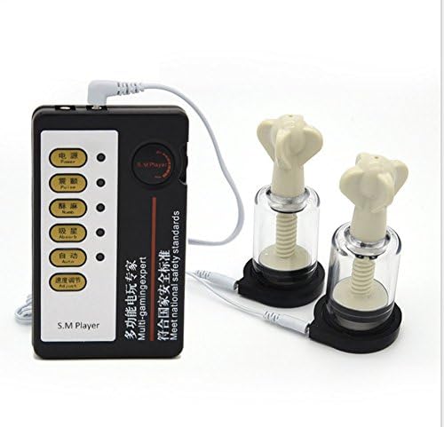 Ouhui Adult Sex Products Electric Shock Men and Women Orgasm Body Massage Negative Pressure Sucking Nipples 2 Tips (105mm * 27mm) 1 Motherboard