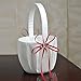 Wedding Flower Girl Basket Rings Bearer Garter Guest Book Pen Wedding Set Decoration Ribbon Ceremony Party Favors for Guests (DH Red)