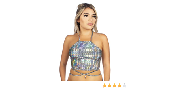 holographic crop top amazon