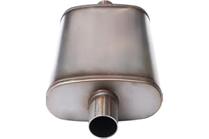 Floshine Universal 409 Stainless Muffler Straight-Through Performance Muffler Exhaust, center in | center out (3")