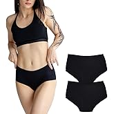 ORGANICKID Women's Organic Cotton High Waisted Underwear Full Briefs Soft Breathable GOTS Certified Ladies Panties pack of 2