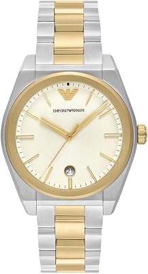 Orologio per uomo, Movimento al quarzo con data a tre lancette e cassa da 41 mm con cinturino in acciaio o pelle