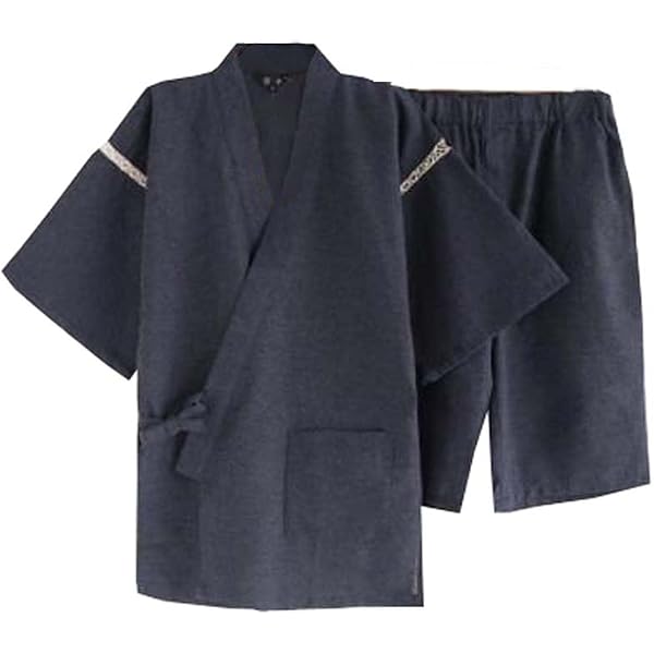 ZEALMAX Men's Kimono Japanese Jinbei Shirt and Pant Cotton