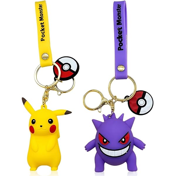 Nintendo Pikachu Keychain Bundle ~ Deluxe Silicone 3D Character