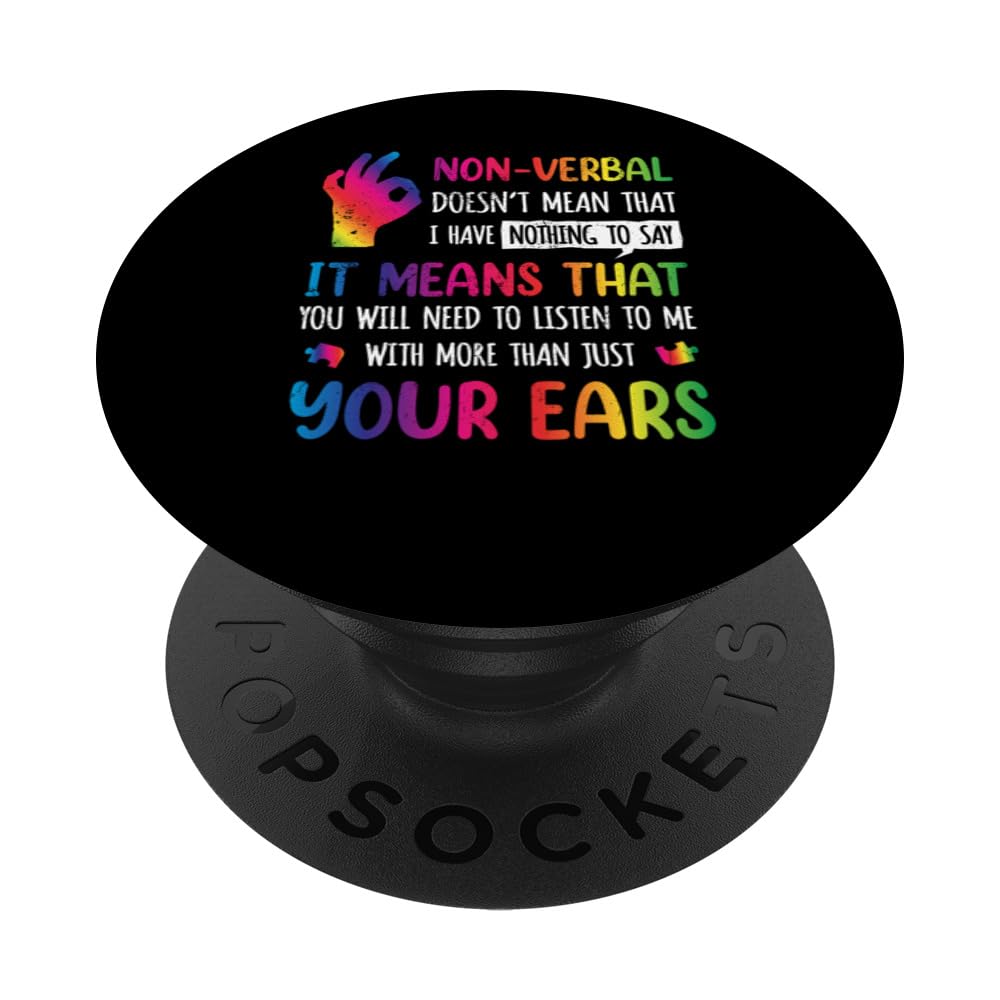 Nonverbal Autism Awareness Neurodiversity Kids Acceptance PopSockets Swappable PopGrip