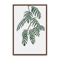 Framed Canvas Wall Art Green Leaves Canvas Prints Home Artwork Decoration for Living Room,Bedroom - 16x24 inches