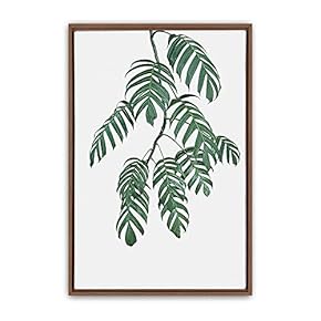 signwin Framed Canvas Wall Art Green Leaves Canvas...