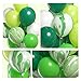 DIvine 40 Pcs 12 Inch Green Balloons Set, Green Agate Marble Balloons, Assorted Green and White Latex Balloons for Wild One, Jungle, Animal, Dinosaur Birthday Party Decoration, Backdrop, Balloon Arch