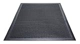 Guardian 14040600 Clean Step Scraper Outdoor Floor Mat, Natural Rubber, 4'x 6', Black, Ideal for any outside entryway, Scrapes Shoes Clean of Dirt and Grime