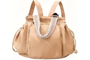 Grluvxo Multifunctional Travel Organizer Bag for Women Diaper Backpack Tote Ekon Essential Everyday Bag 15 Pockets with Large Capacity for Travel Work Daily Use (Khaki)