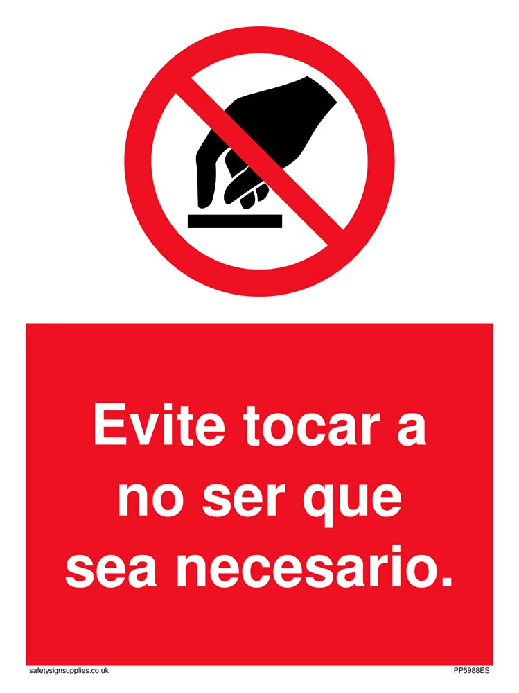 Pack of five - Evite tocar a no ser que sea necesario. Sign - 150x200mm - A5P