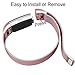 GEAK Fitbit Charge 2 Bands Metal,Milanese Loop Stainless Steel Replacement Accessories Magnetic Metal Small Bands for Fitbit Charge2 Rosepink
