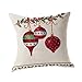 Challyhope Christmas Cotton Linen Xmas Tree Socks Print Pillow Case Throw Cushion Cover Pillowslip Home Decor (18