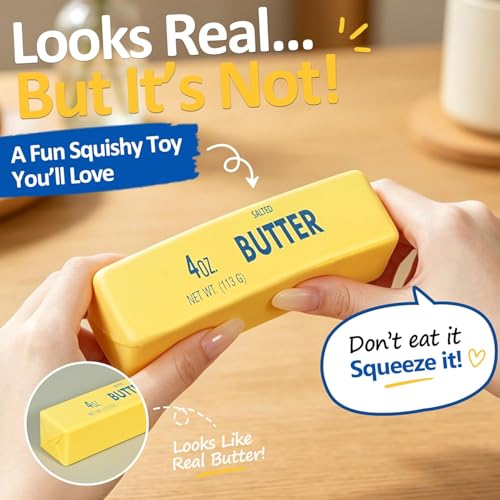 ORCHID M® 2PCS Butter Squishy Toy Big Cheese Squeeze Toys Stress Balls Slow Rising Squishy Fidget Toys ,Cute Squishy Soft Stress Relief Squeeze Ball Gift Party Favors for Kids and Adults
